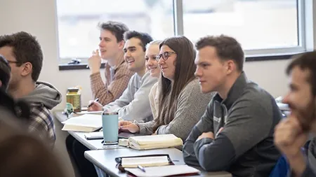 Students in a classroom.